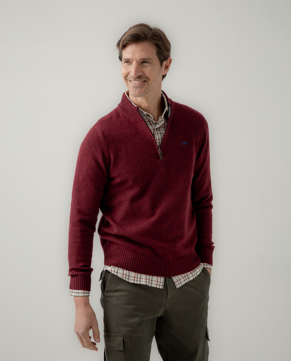 Jersey zip burdeos | SCOTTA