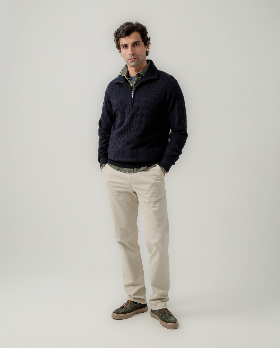 Jersey zip ochos marino | SCOTTA
