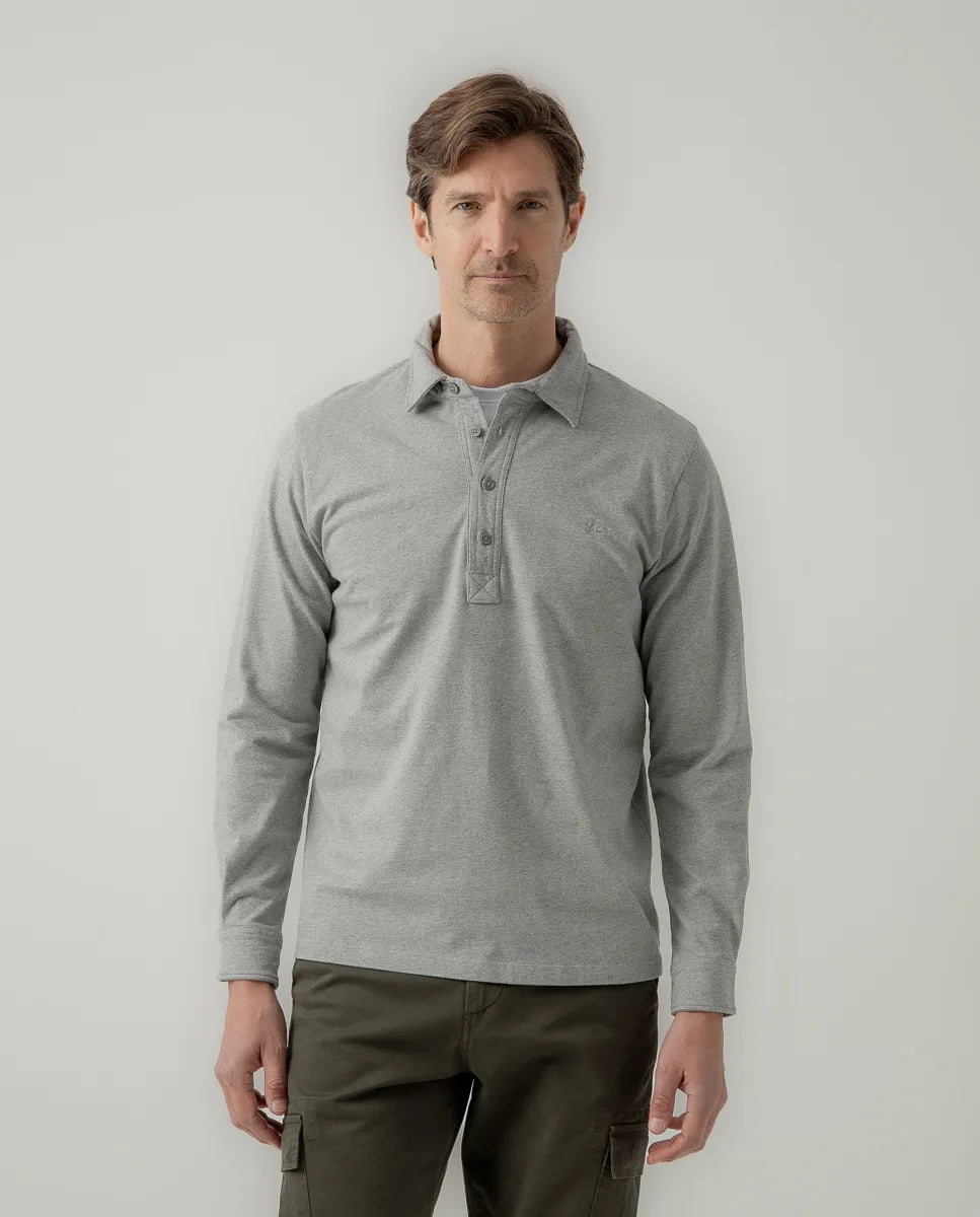 Polo rugby brother gris melange | SCOTTA