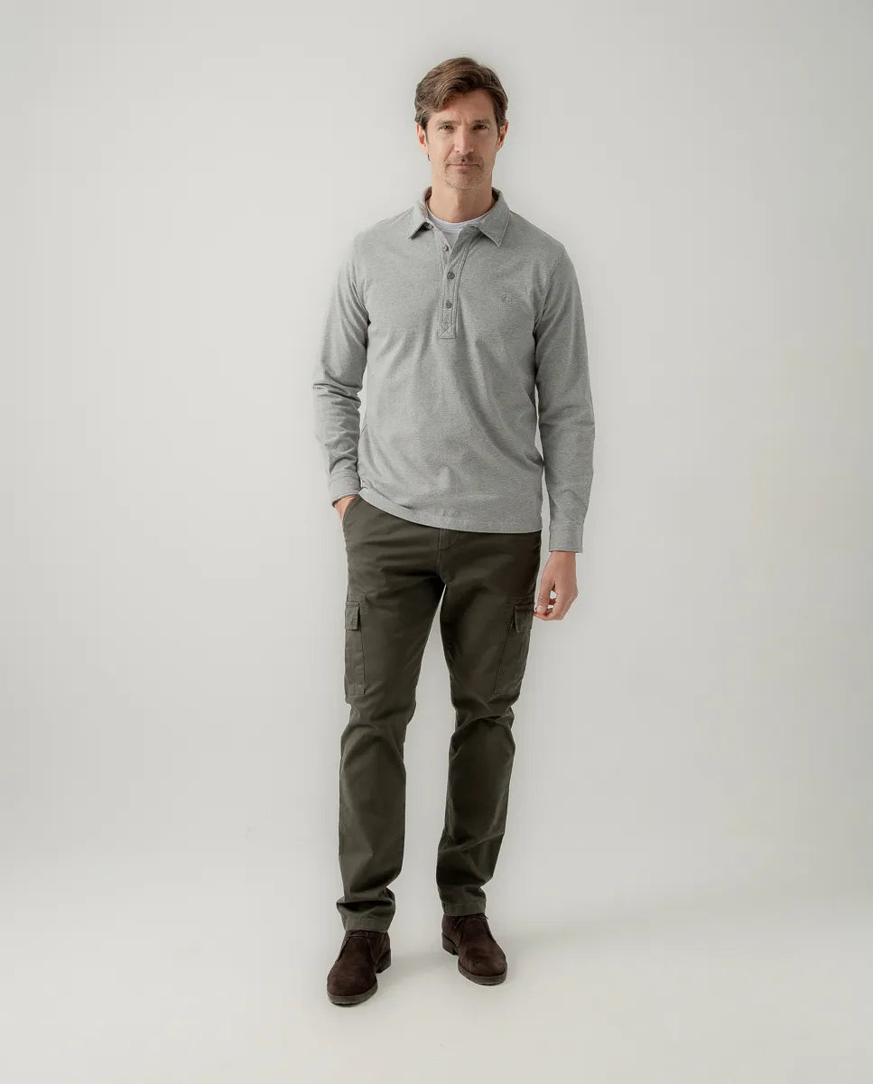 Polo rugby brother gris melange | SCOTTA