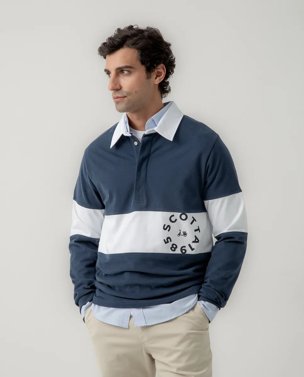 Polo rugby circle Scotta 1985 marino | SCOTTA