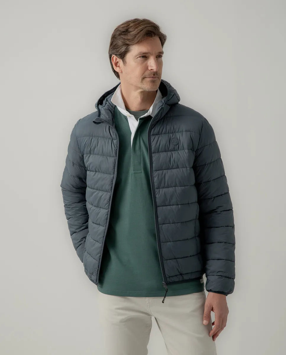 Chaqueta hood acolchado azul | SCOTTA