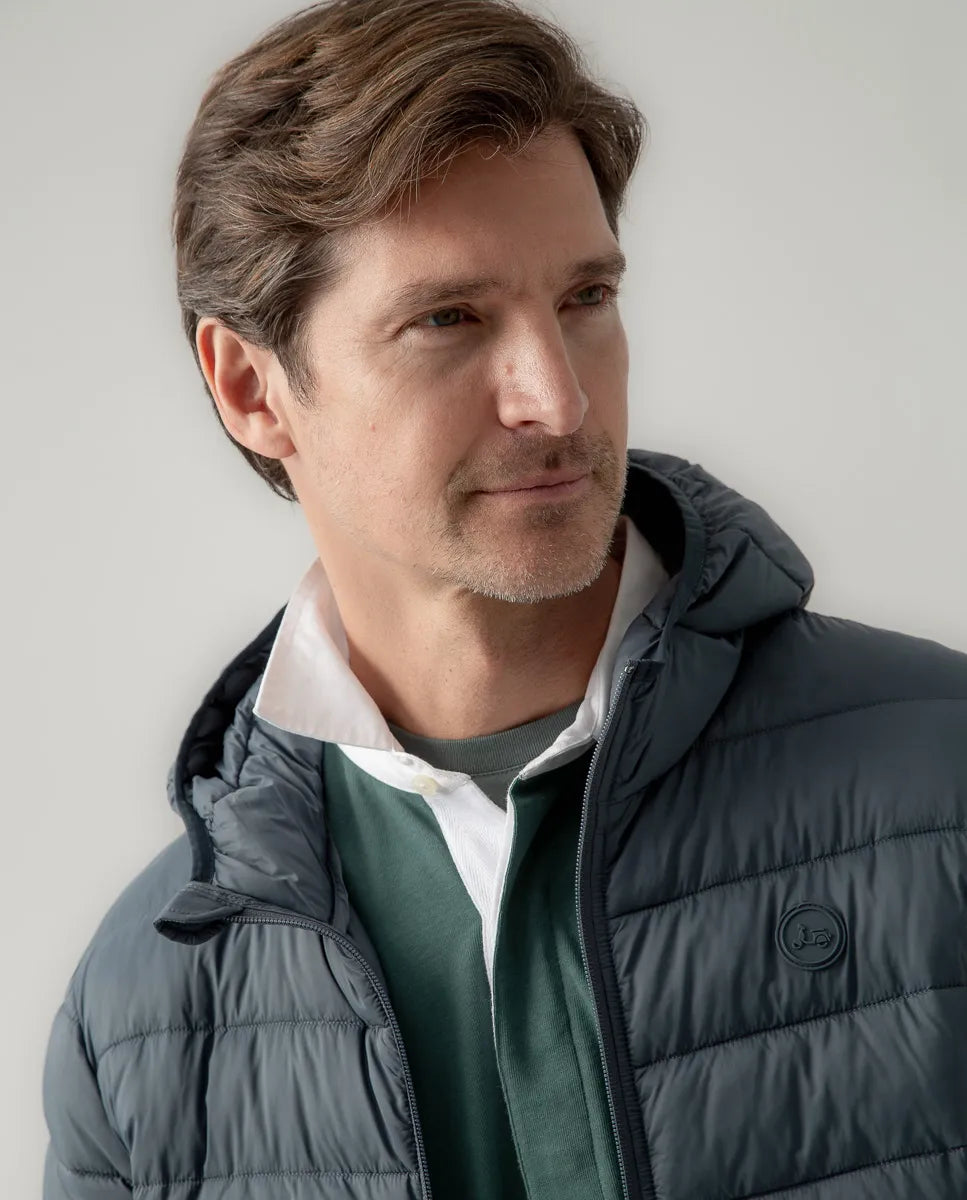Chaqueta hood acolchado azul | SCOTTA