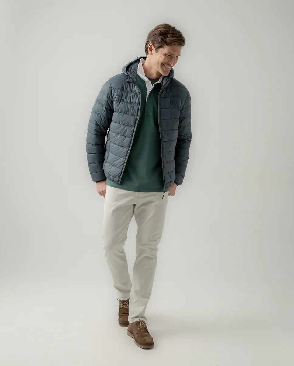 Chaqueta hood acolchado azul | SCOTTA