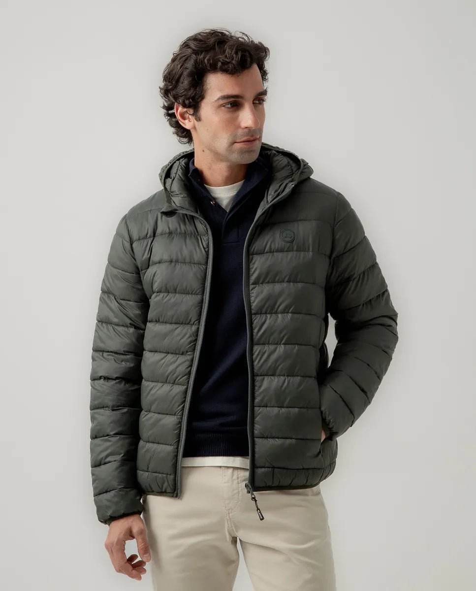 Chaqueta hood acolchado verde oscuro | SCOTTA