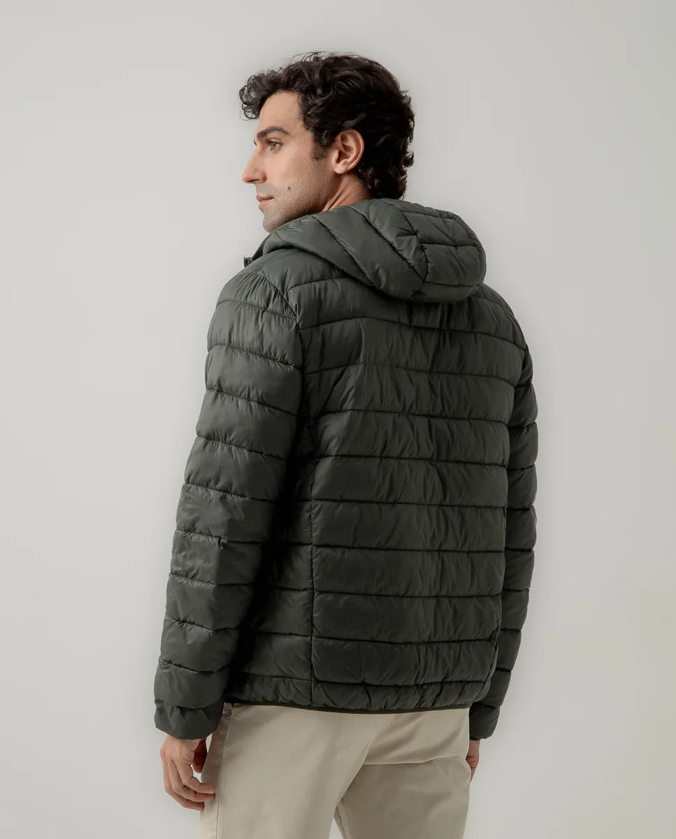 Chaqueta hood acolchado verde oscuro | SCOTTA