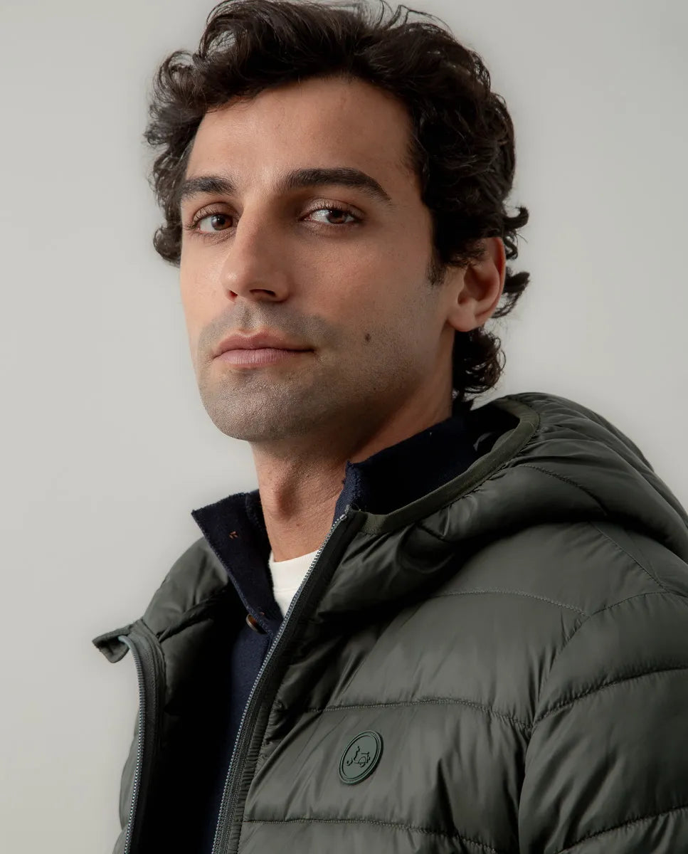 Chaqueta hood acolchado verde oscuro | SCOTTA