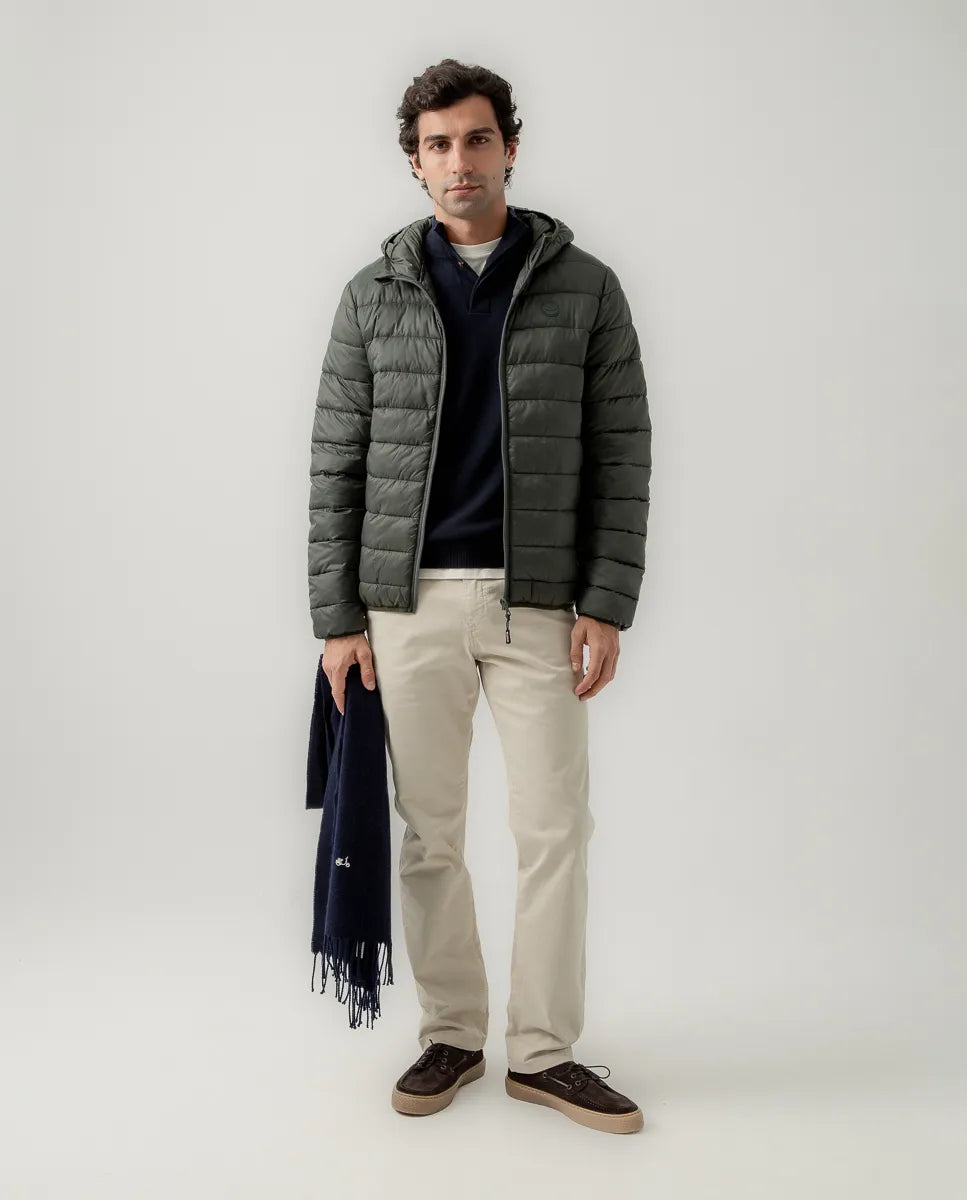 Chaqueta hood acolchado verde oscuro | SCOTTA