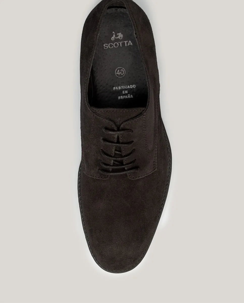 Zapato blucher ante marrón oscuro | SCOTTA