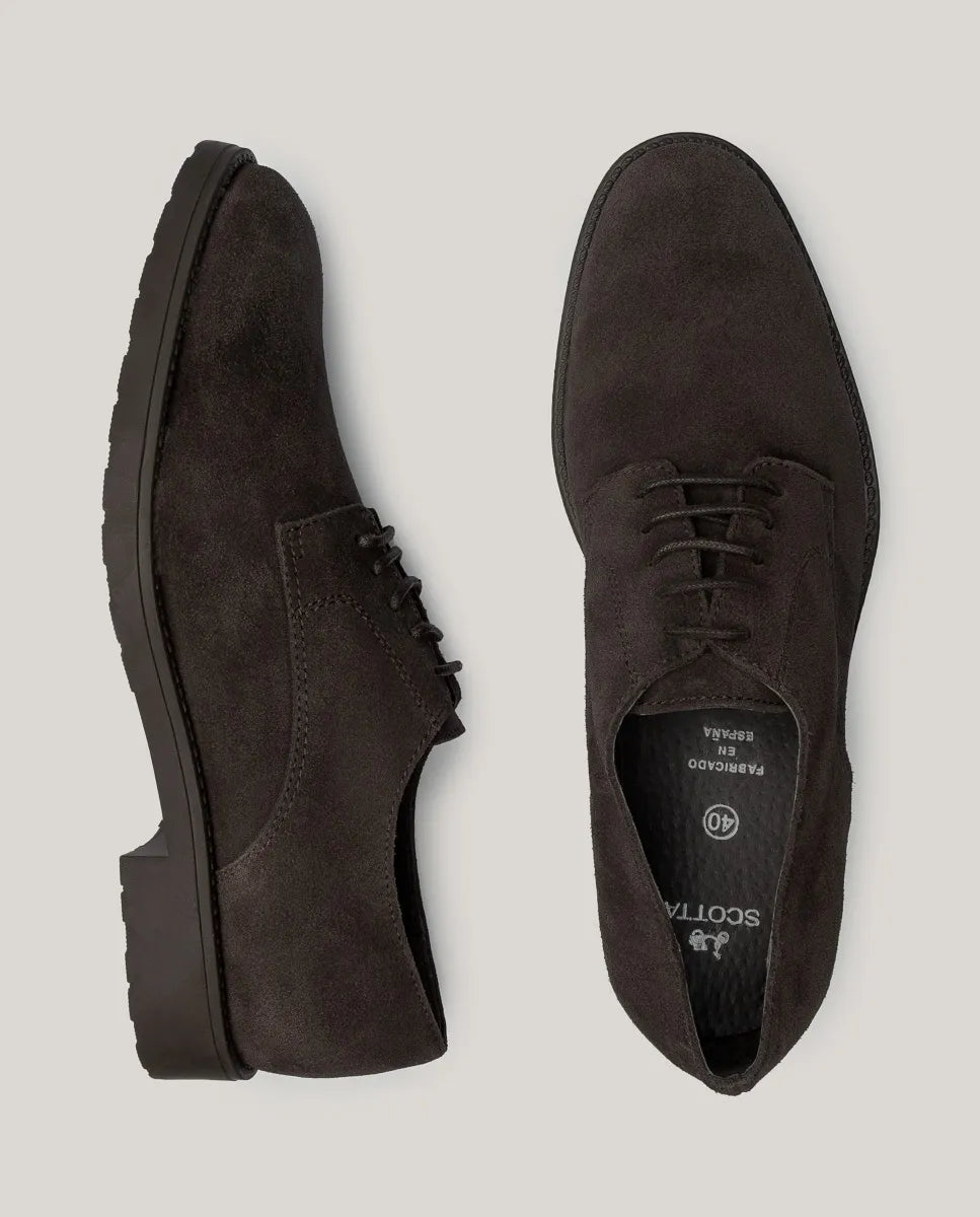 Zapato blucher ante marrón oscuro | SCOTTA