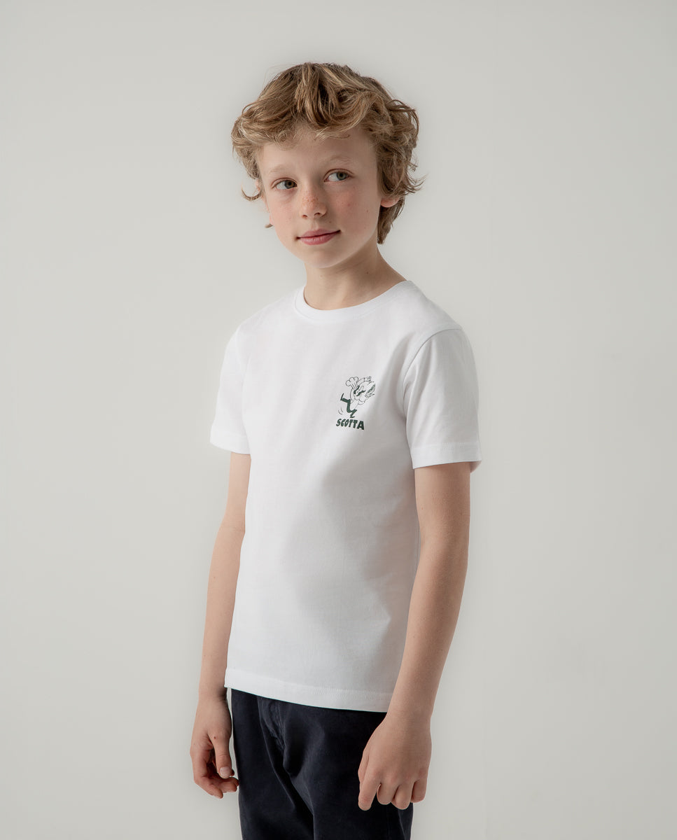 Camiseta niño steak rules blanco | SCOTTA