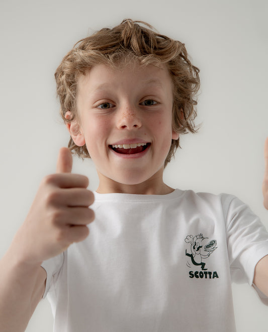Camiseta niño steak rules blanco | SCOTTA