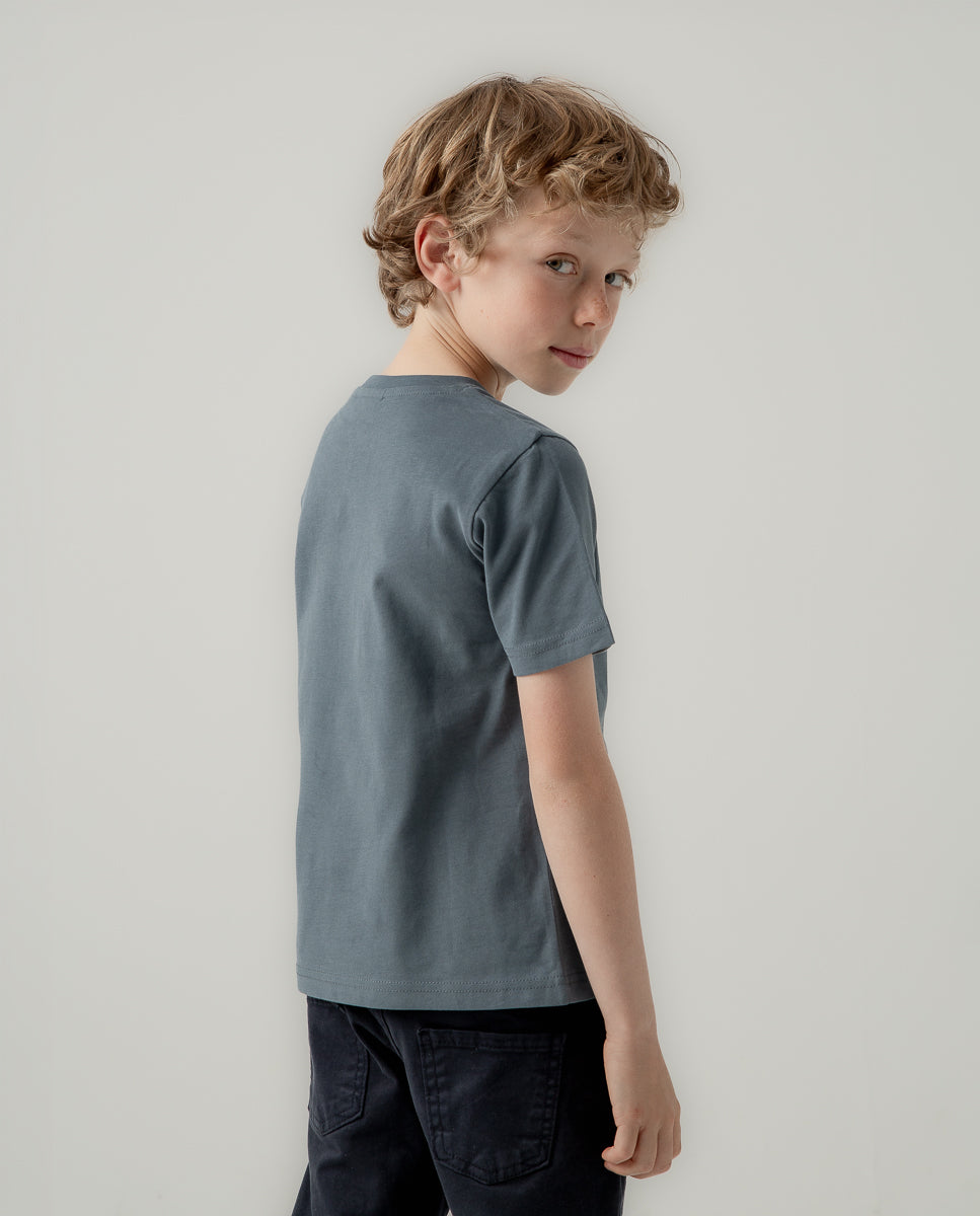Camiseta niño moto savages azul grisáceo | SCOTTA