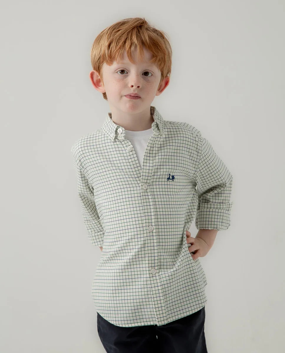 Camisa niño classic viyela verde | SCOTTA
