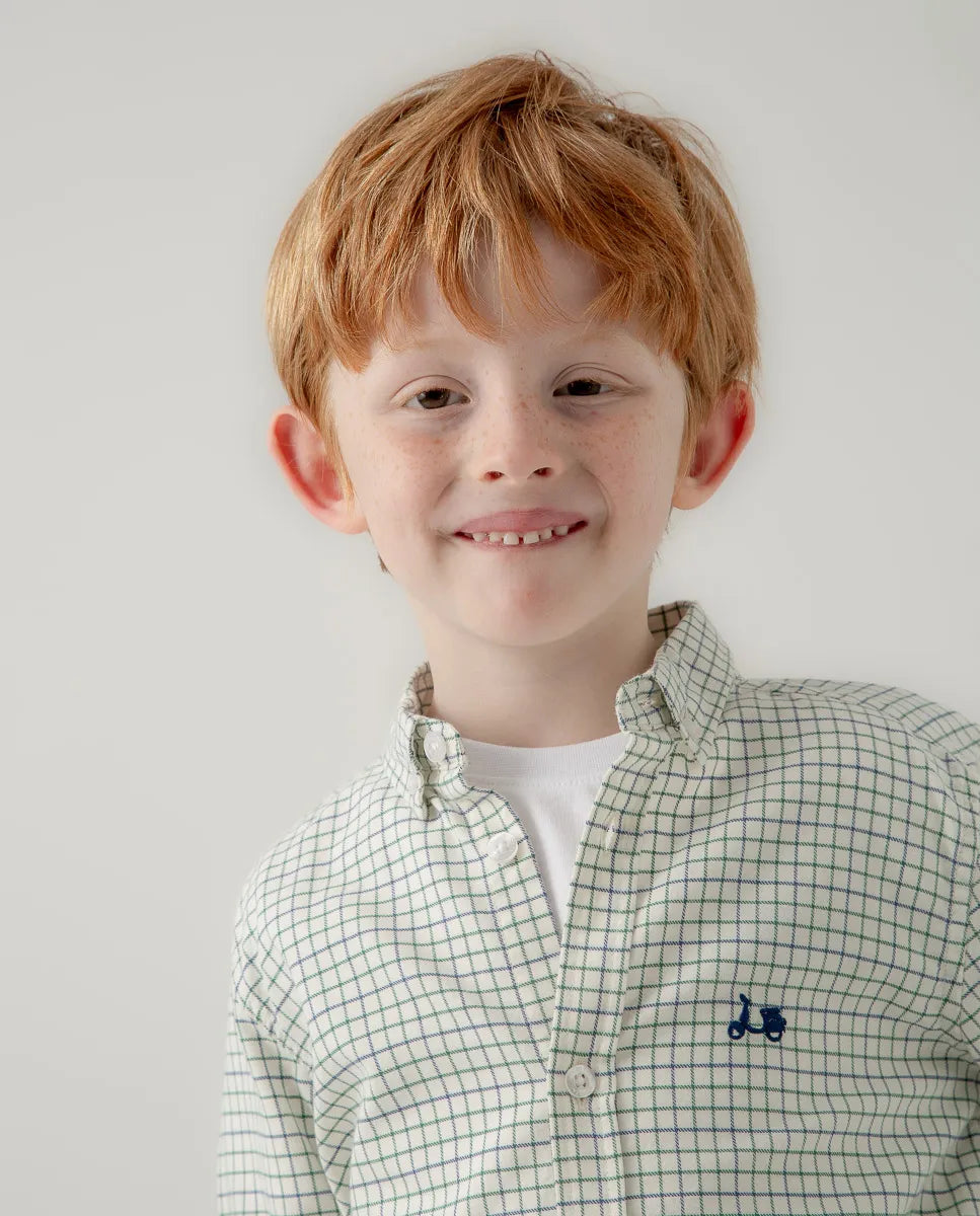 Camisa niño classic viyela verde | SCOTTA