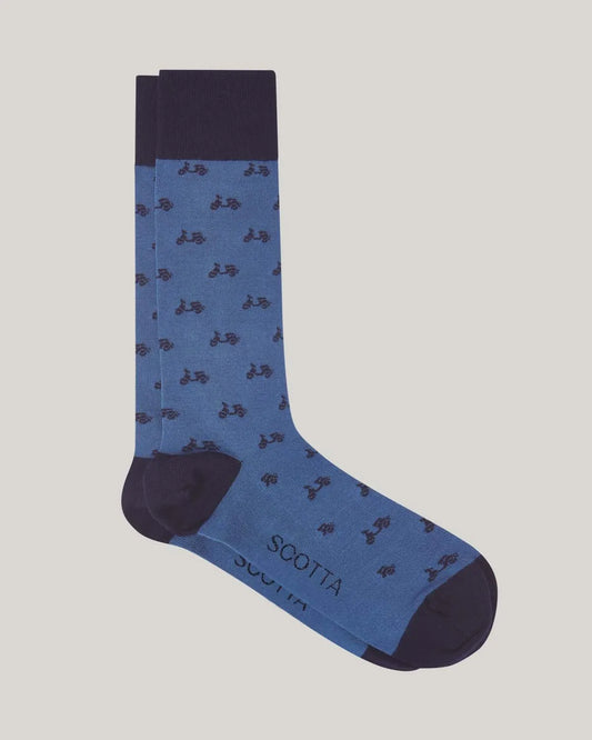 Calcetines cortos logo orgánico azul