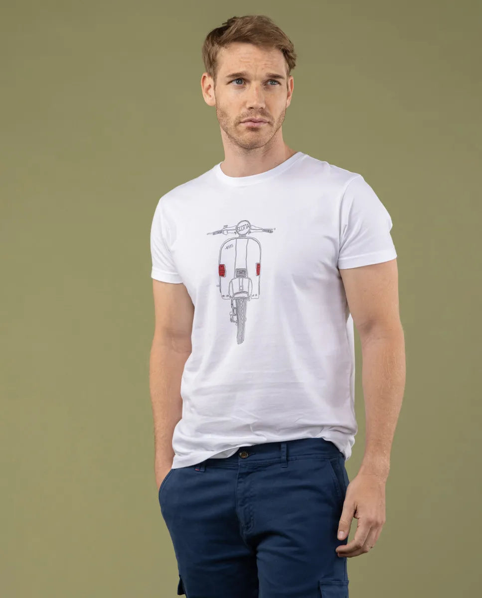 Camiseta moto classic blanco