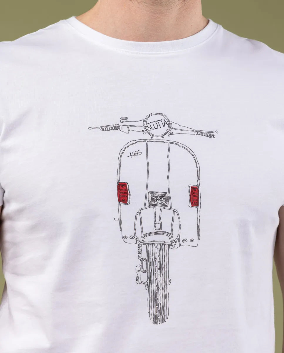 CAMISETA MOTO CLASSIC BLANCO
