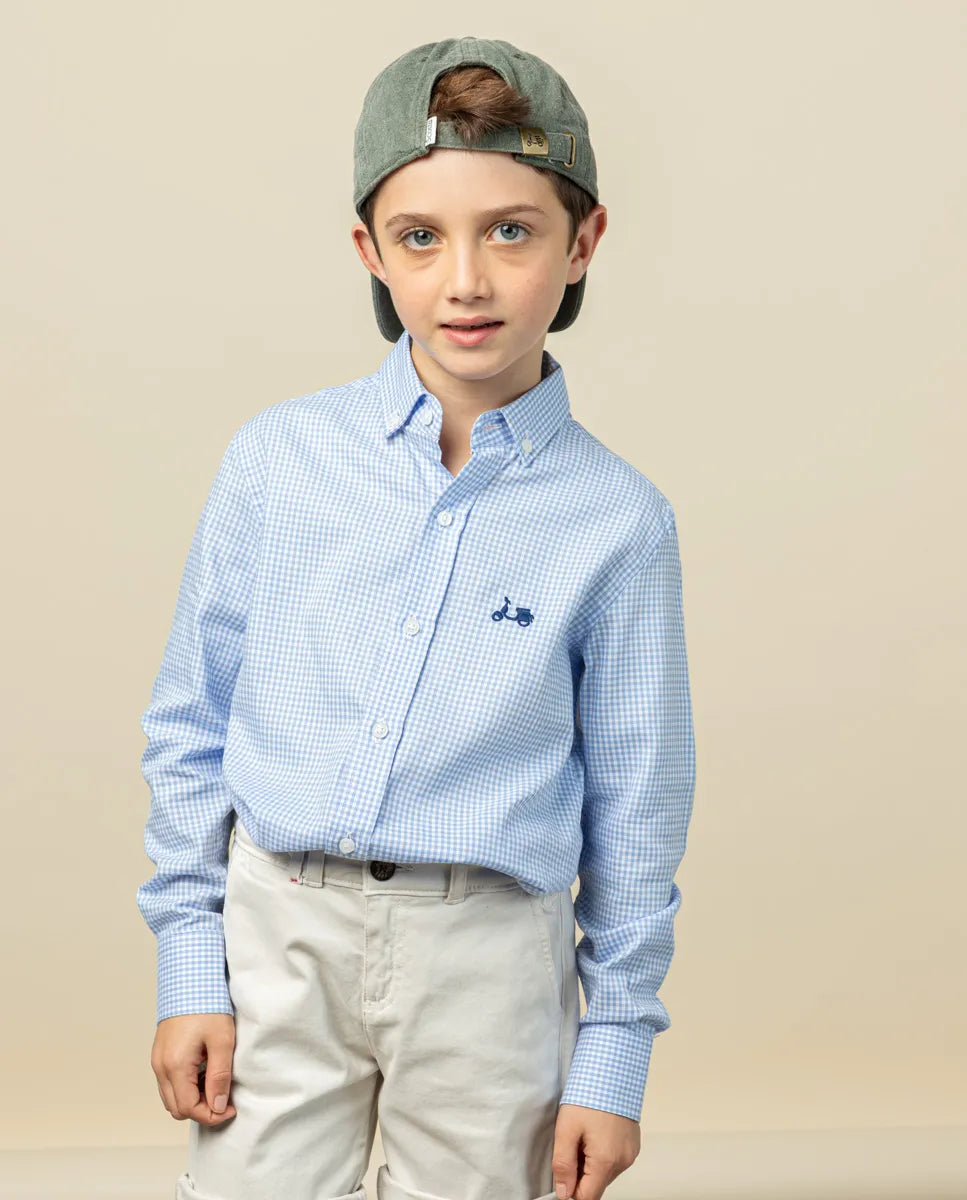 Camisa niño vichy celeste
