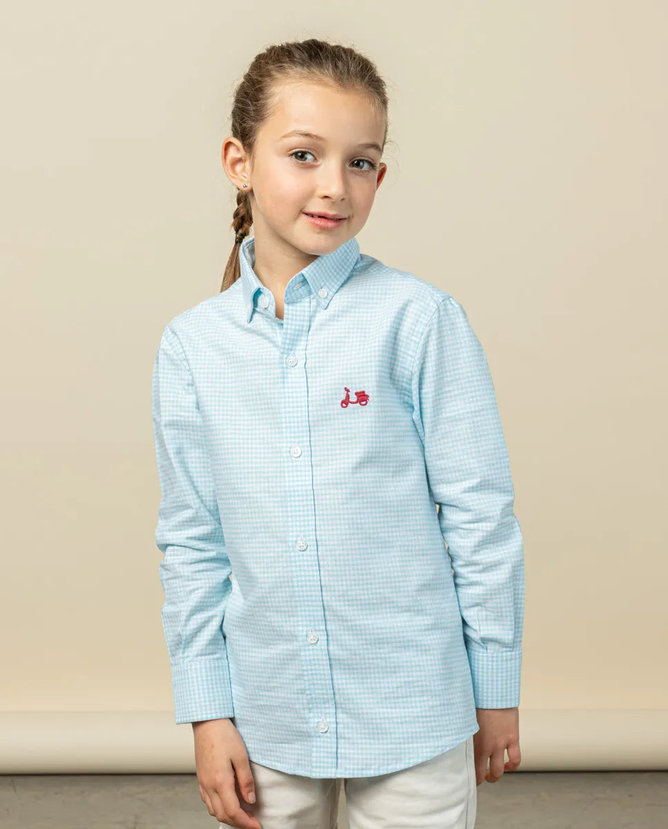 Camisa niño Vichy verde agua