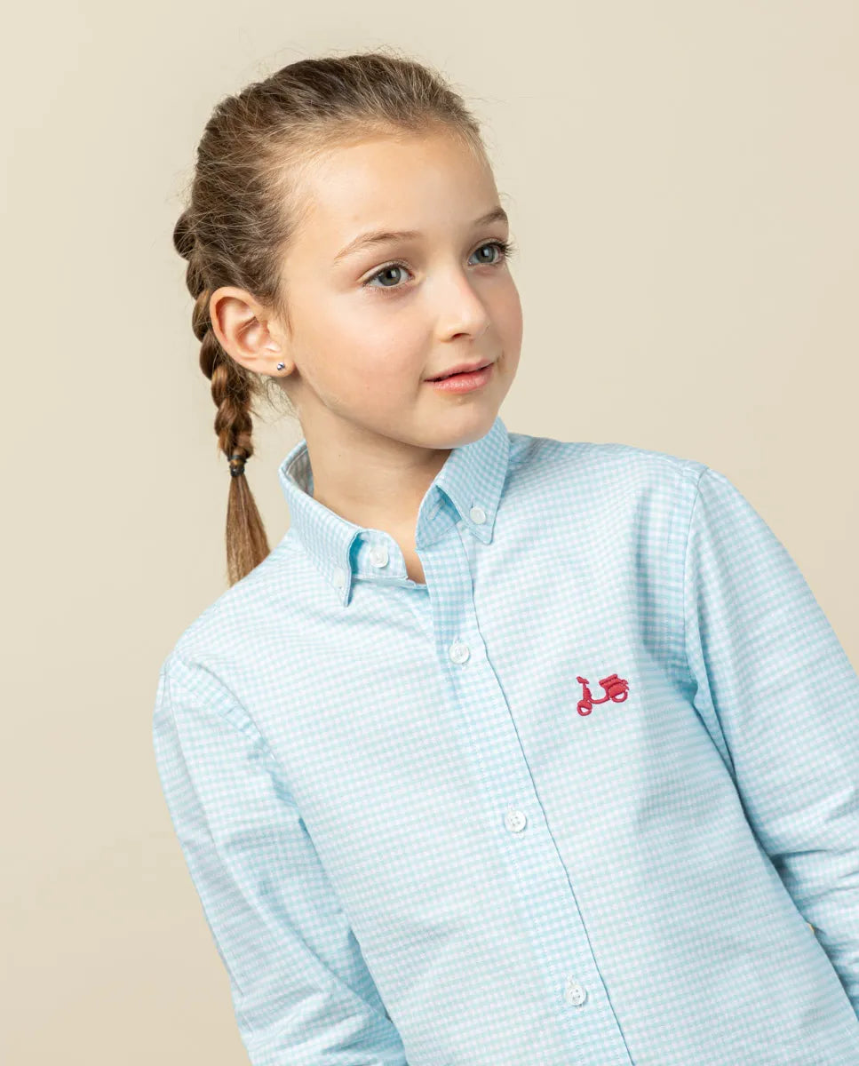 Camisa niño Vichy verde agua
