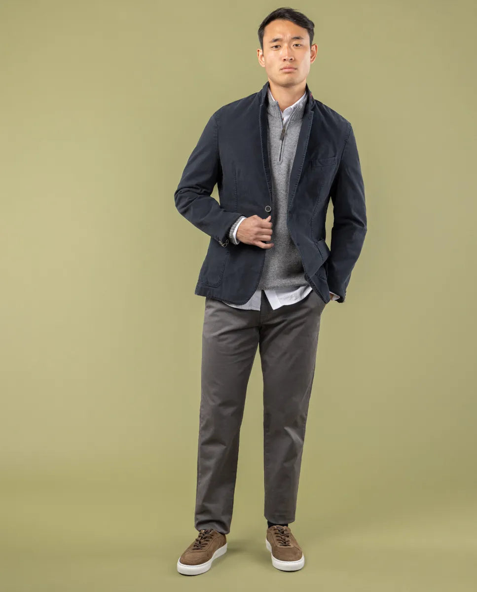 Blazer estruturado azul marinho