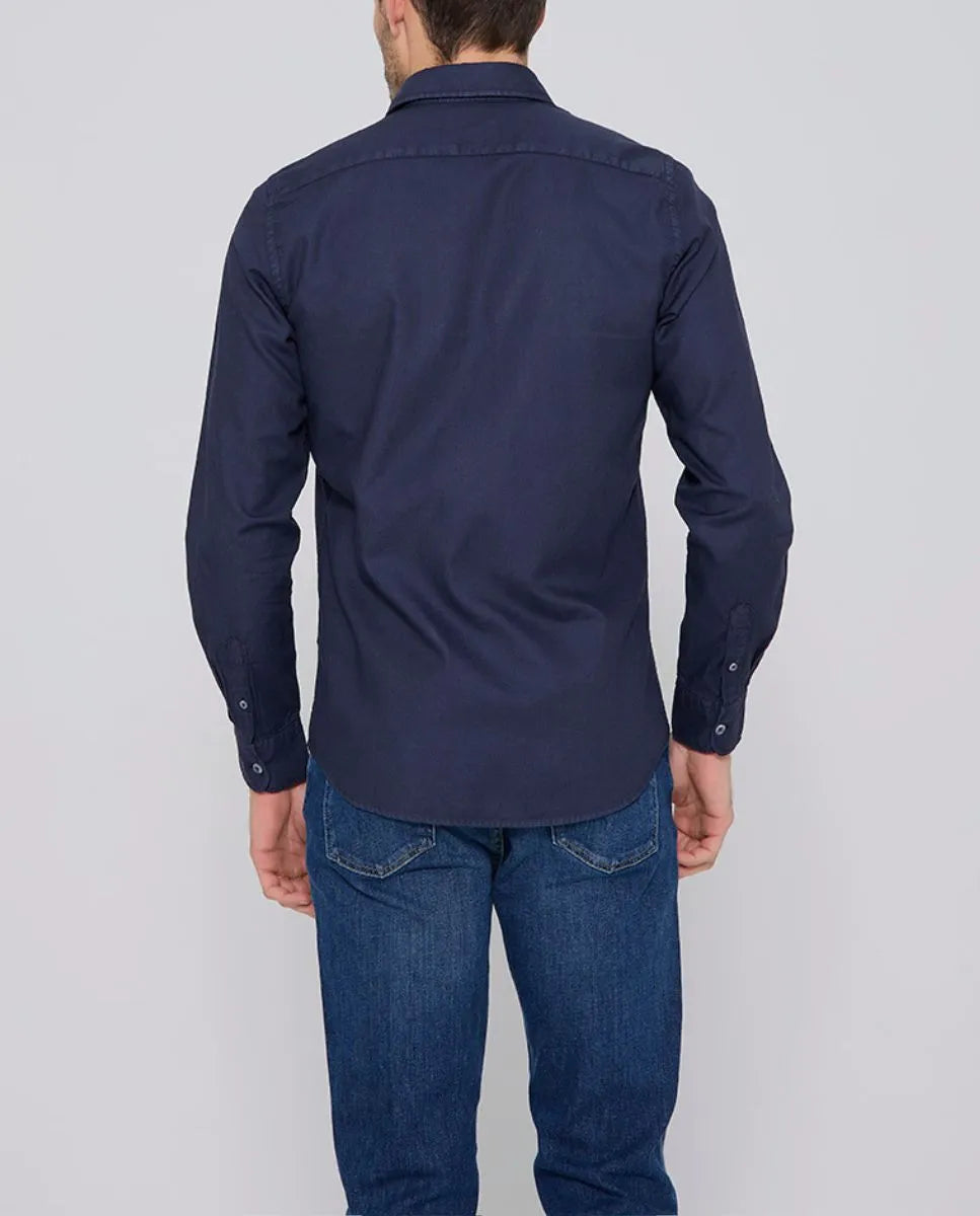 Camisa estruturada azul marinho