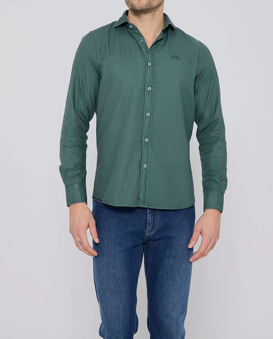 CAMISA ESTRUCTURA VERDE BOTELLA
