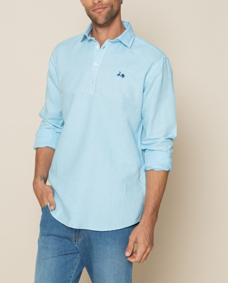 Camisa polera li-co celeste | SCOTTA