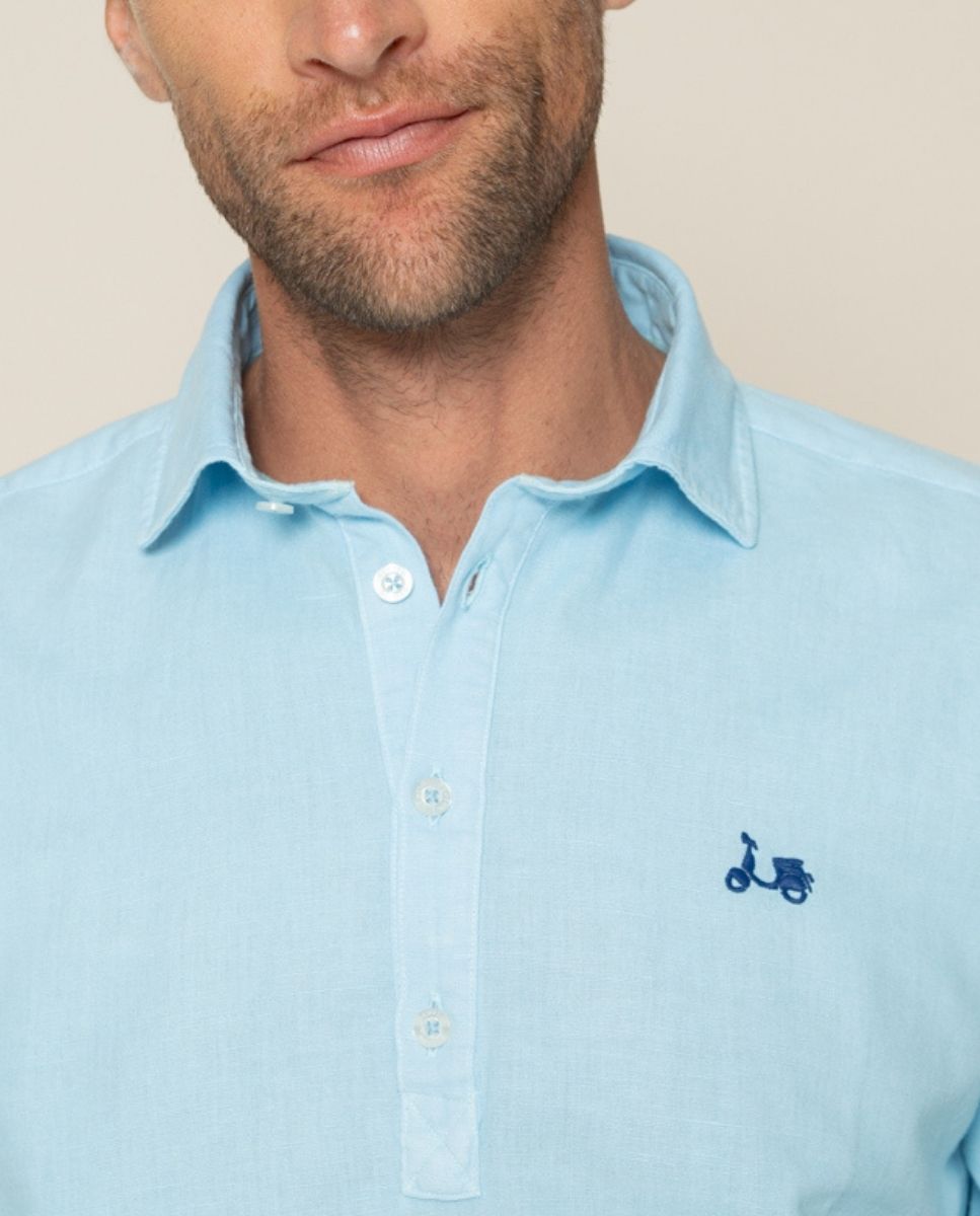 Camisa polera li-co celeste | SCOTTA
