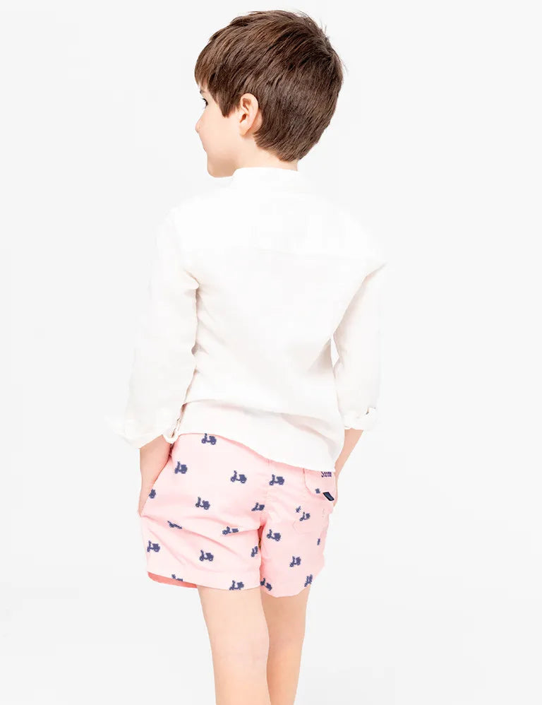 Maiô infantil com logo rosa