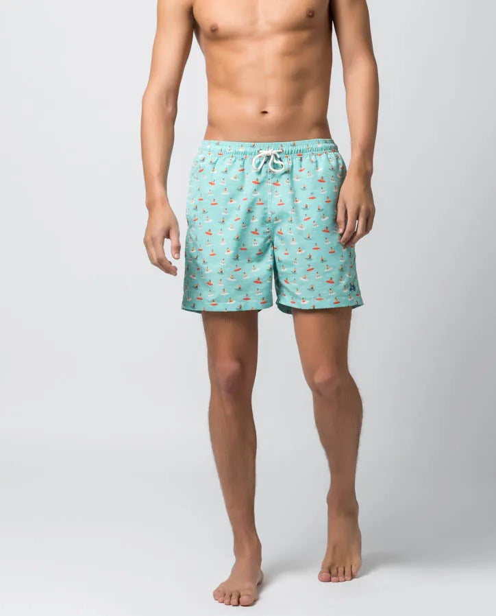 Traje de baño surfing menta