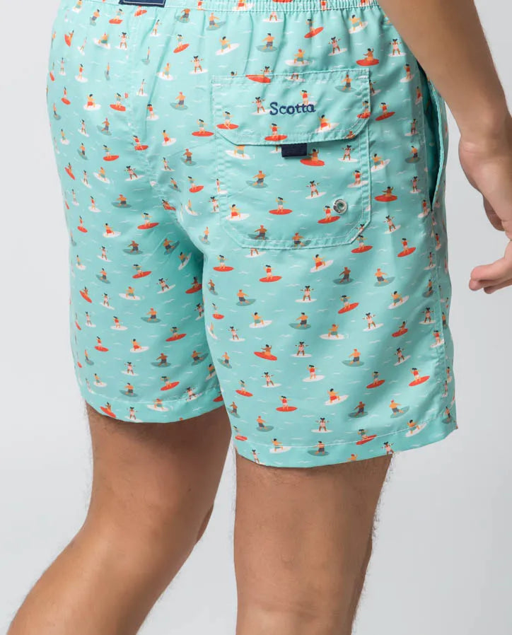 Traje de baño surfing menta