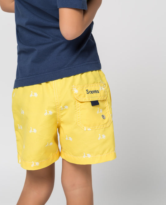 Traje de baño niño logo amarillo