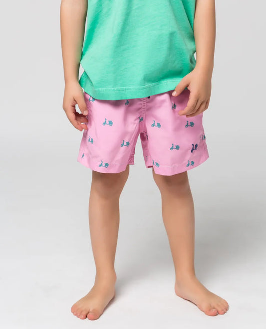 Traje de baño niño logo rosa