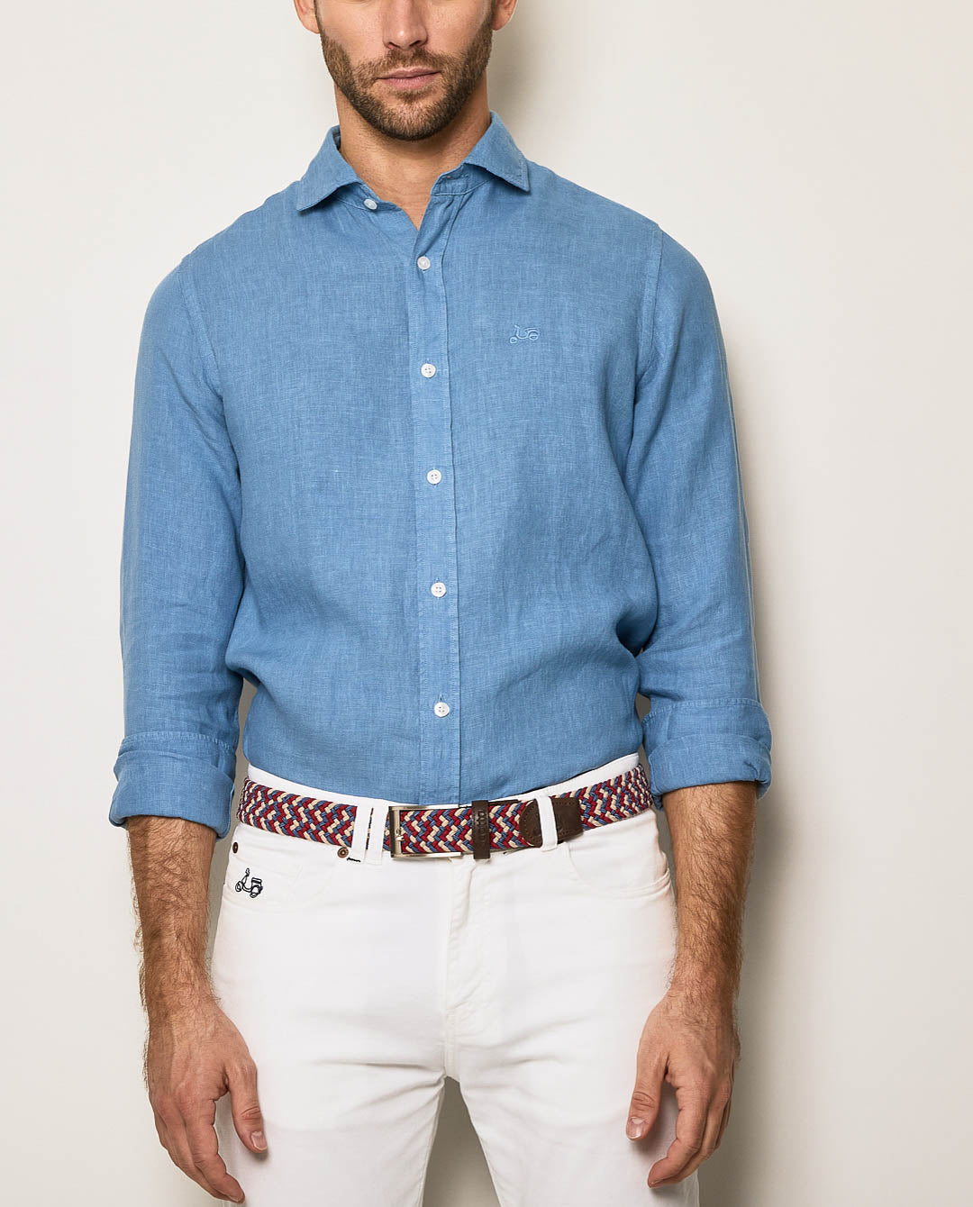 Camisa garment lino denim