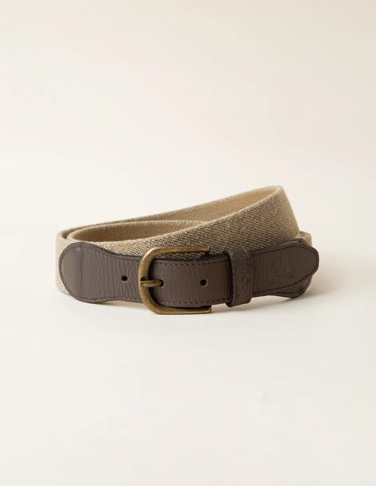 Cinturón elástico beige hombre