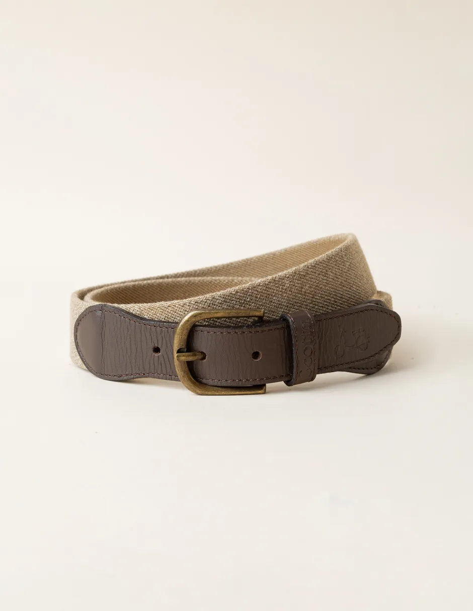 Cinturón elástico beige hombre