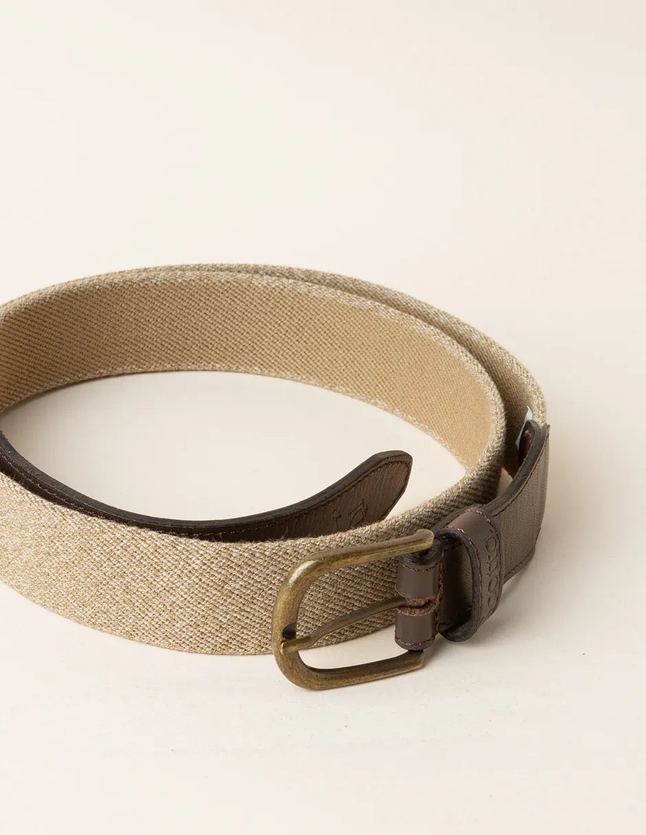 Cinturón elástico beige hombre