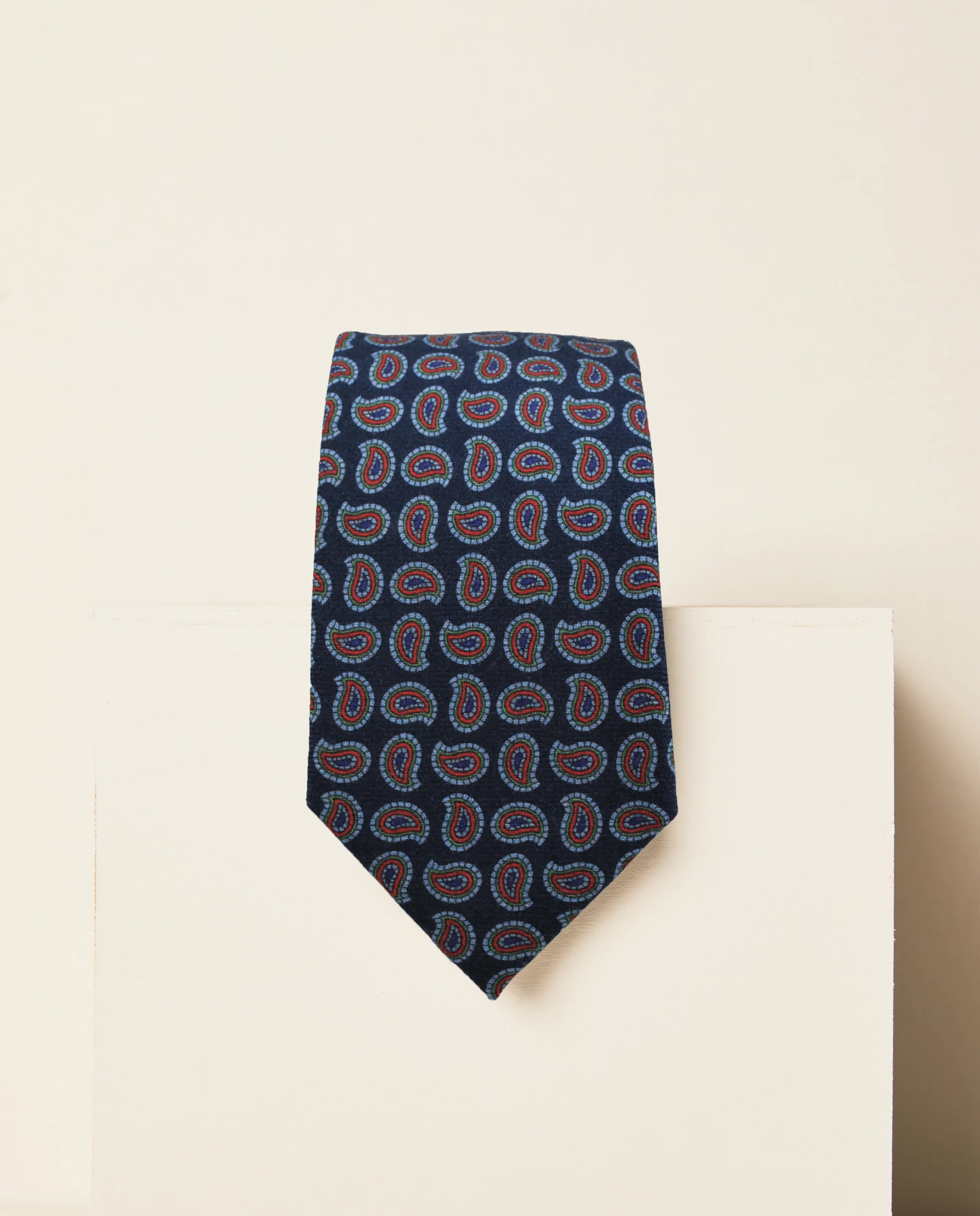 Corbata lana cashmere azul
