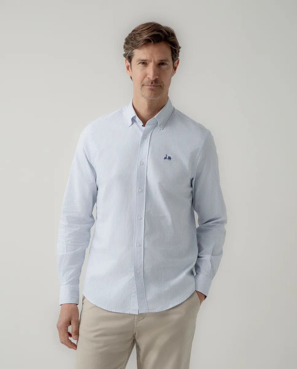 Camisa Oxford stripes azul | SCOTTA