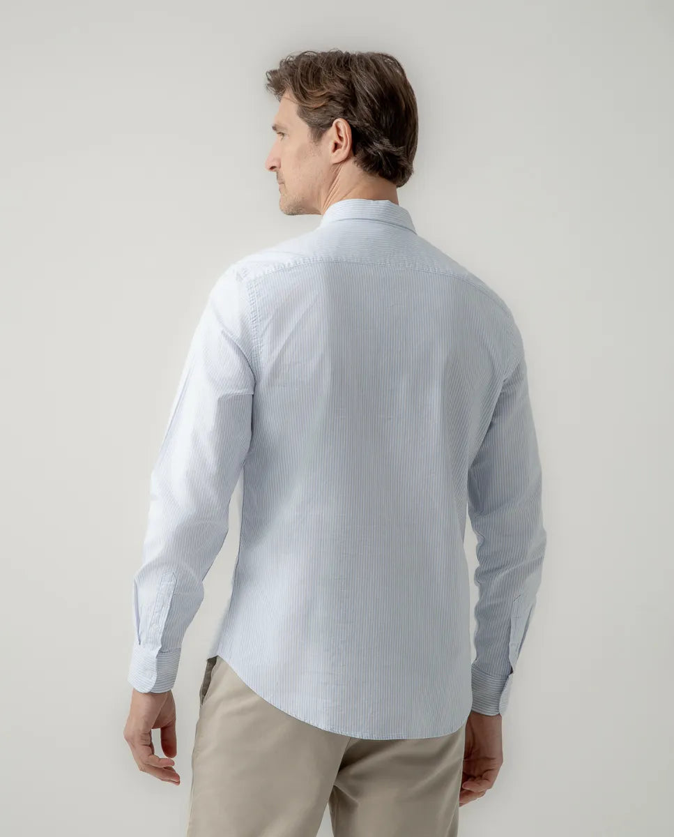 Camisa Oxford stripes azul | SCOTTA
