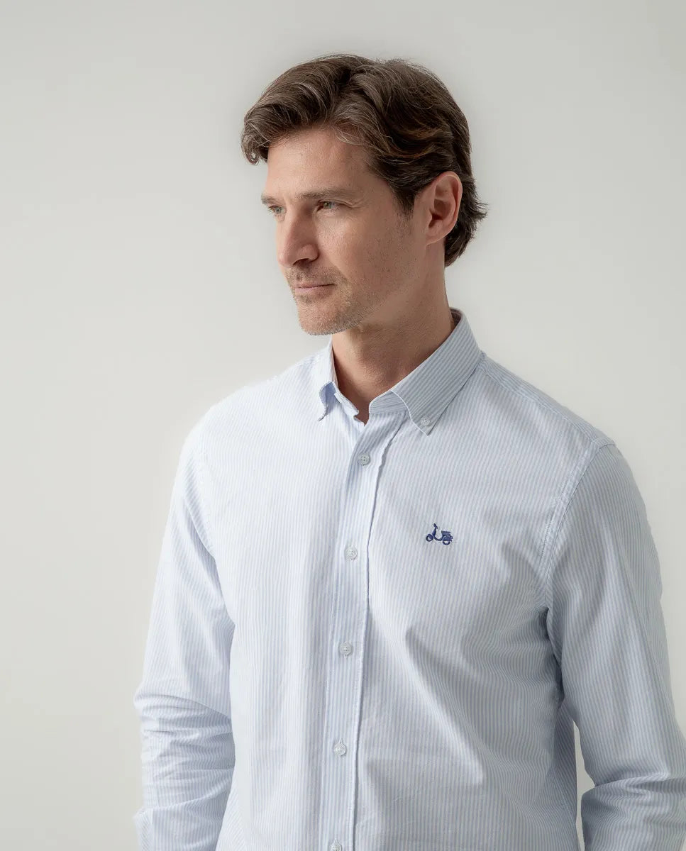 Camisa Oxford stripes azul | SCOTTA