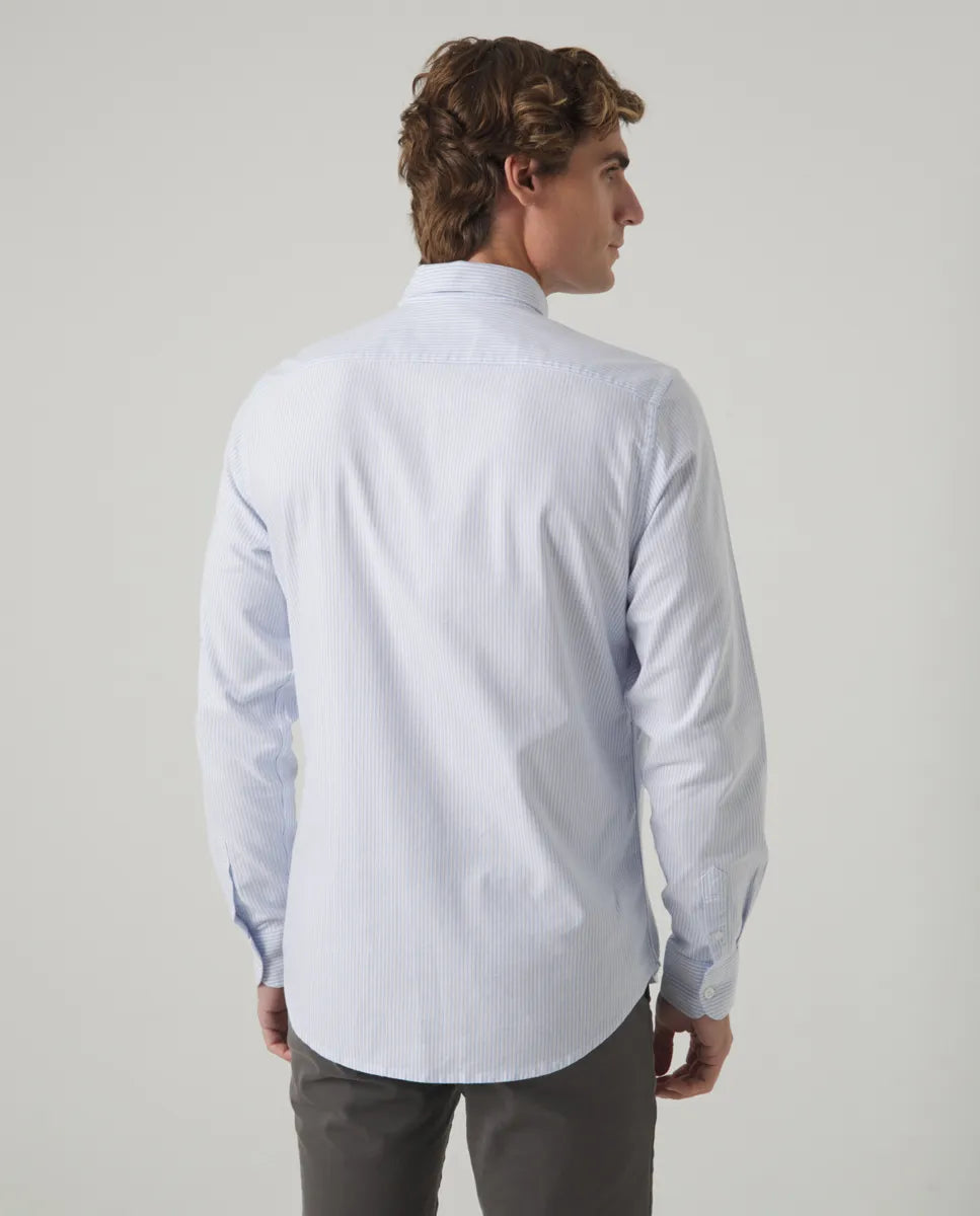 Camisa Oxford stripes azul
