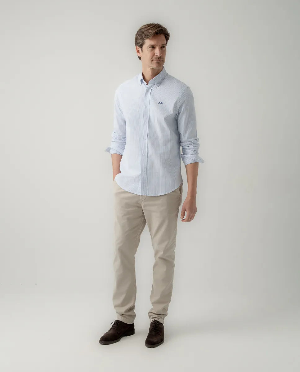 Camisa Oxford stripes azul | SCOTTA