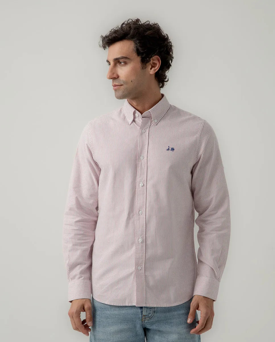 Camisa Oxford Stripes Burdeos | SCOTTA