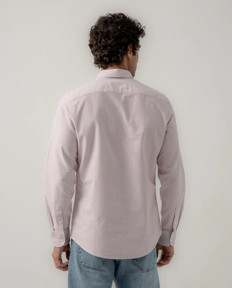 Camisa Oxford Stripes Burdeos | SCOTTA