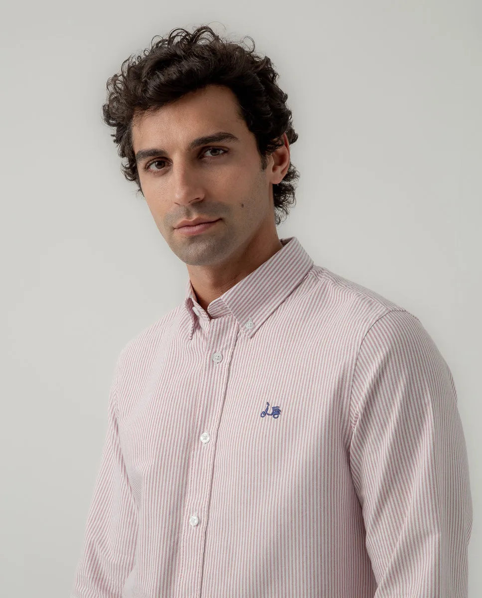 Camisa Oxford Stripes Burdeos | SCOTTA