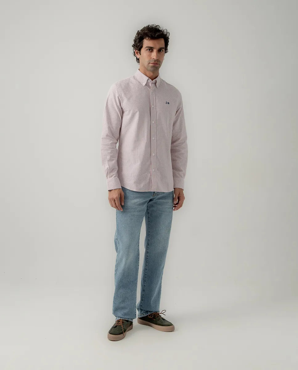 Camisa Oxford Stripes Burdeos | SCOTTA