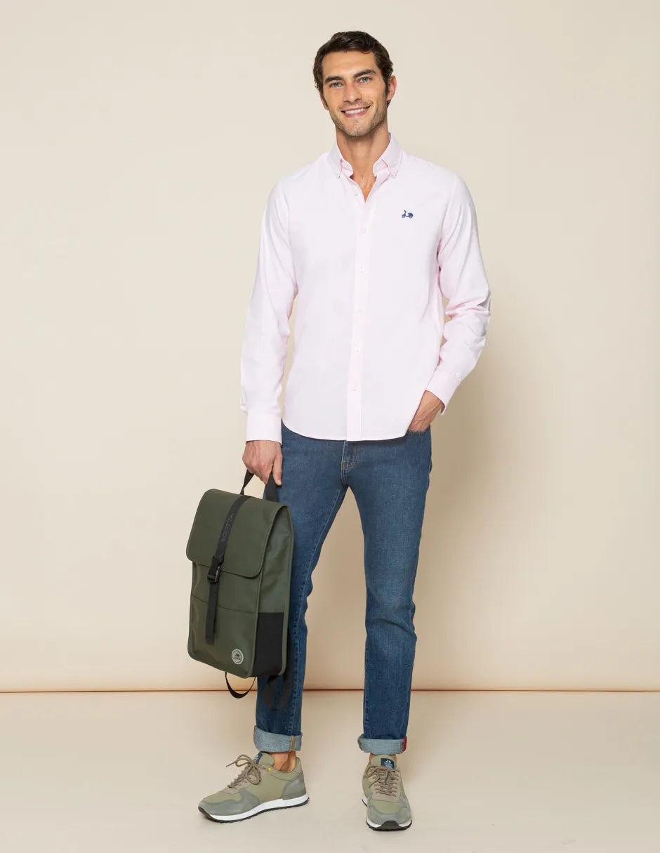 Camisa oxford rosa de hombre